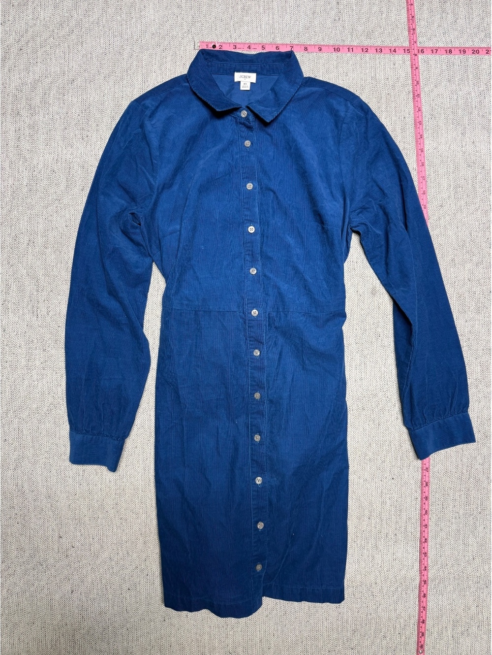 J.Crew Blue Corduroy Button-Down Dress Size 10